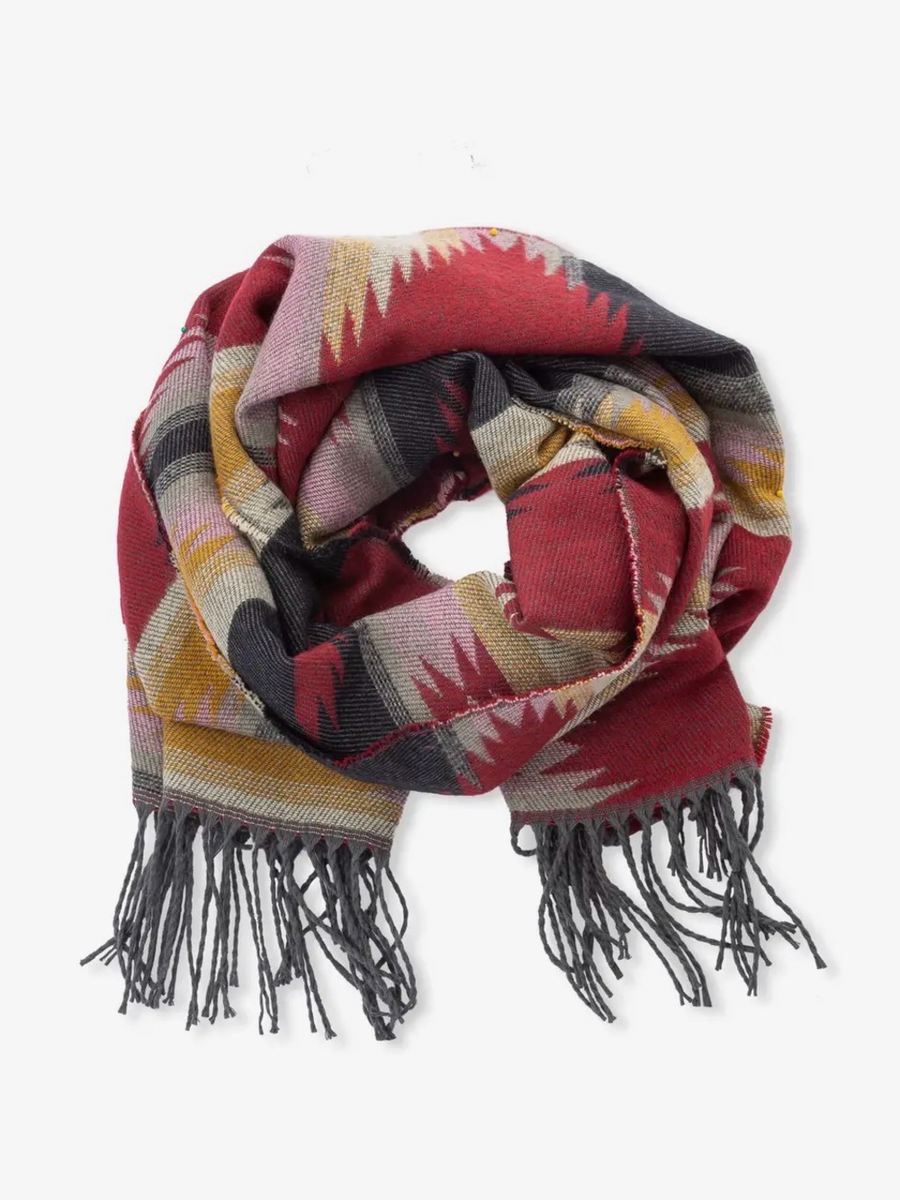 pistil Southwestern Fringe Scarf - Red